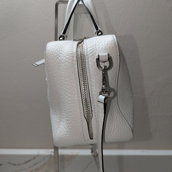 Coach white pebbled leather satchel with crossbody strap. EUC! - Picture 5 of 9